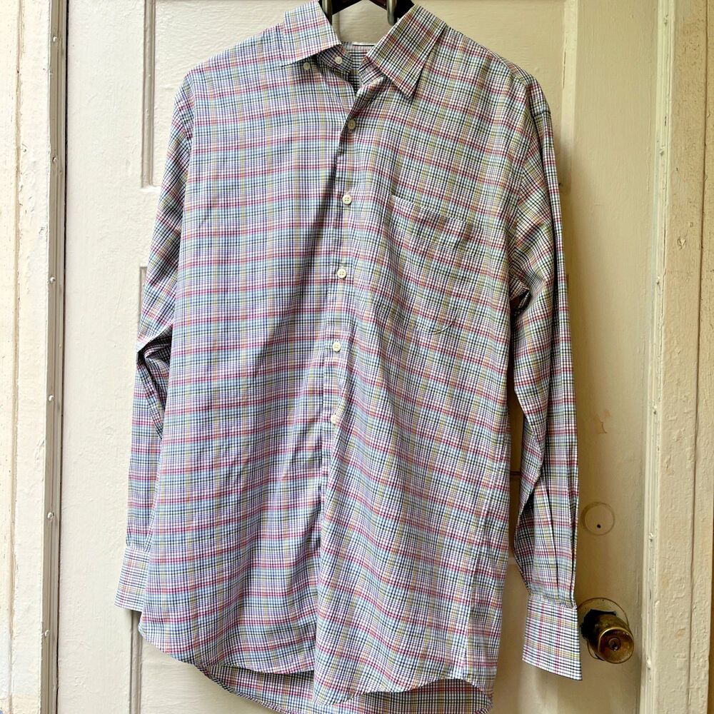 Peter Millar Plaid Shirt Size M Preppy Business Golf Business Office Corporate